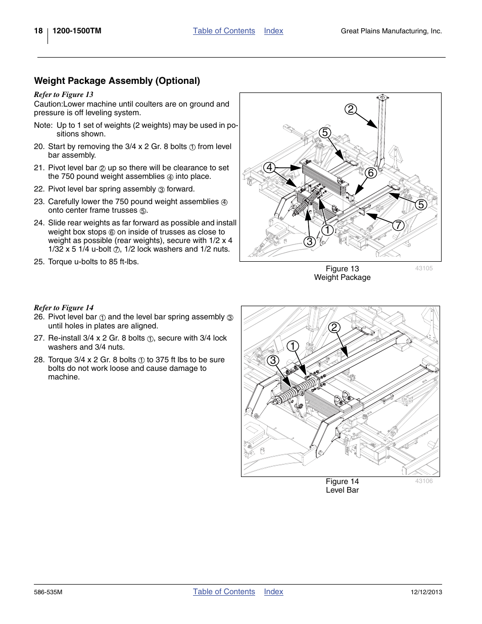 Weight package assembly (optional) | Great Plains 1500TM Operator Manual User Manual | Page 22 / 38