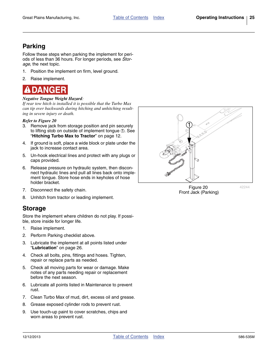 Parking, Storage, Parking storage | Great Plains 1500TM Operator Manual User Manual | Page 29 / 38