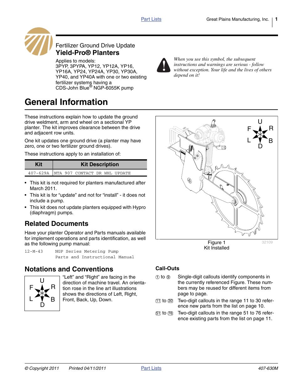 Great Plains YP Fertilizer Ground Drive Update User Manual | 12 pages