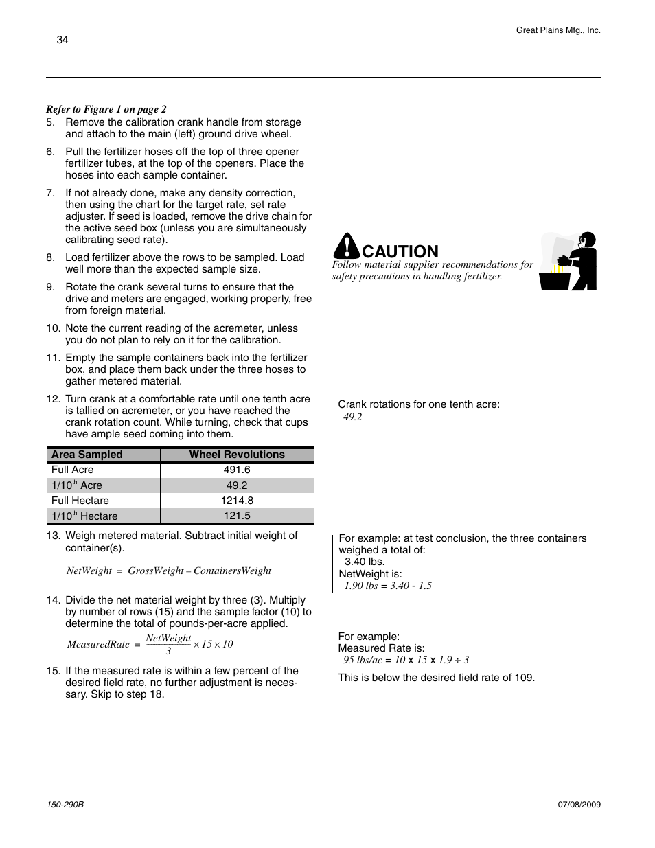 Caution | Great Plains 1007NT Material Rate User Manual | Page 36 / 54