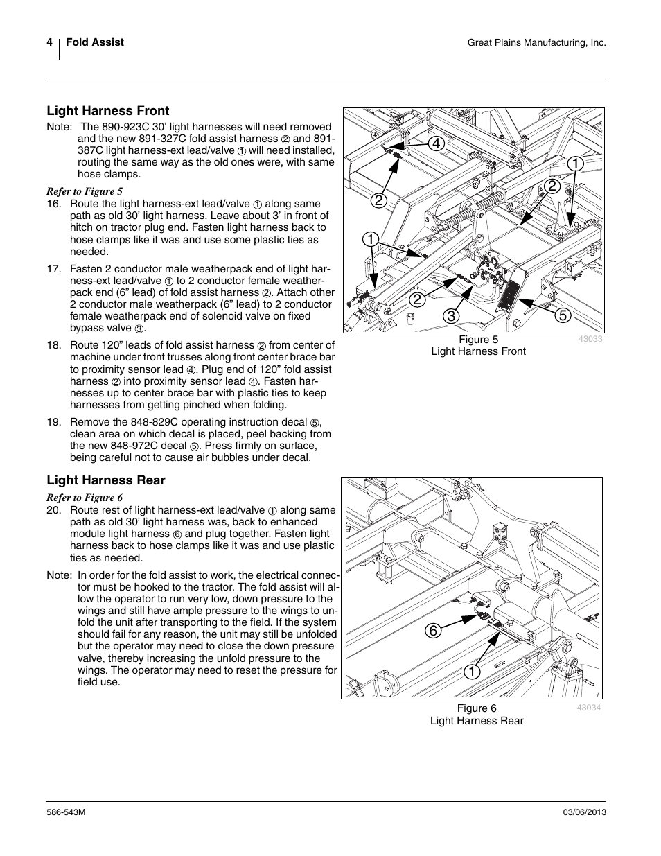 Light harness front, Light harness rear | Great Plains 3000TM User Manual | Page 4 / 8
