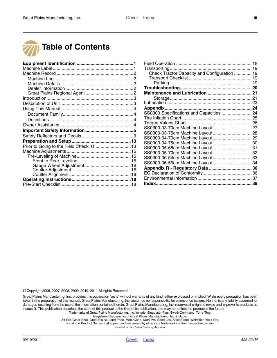 Great Plains SS0300 Operator Manual User Manual | Page 3 / 46
