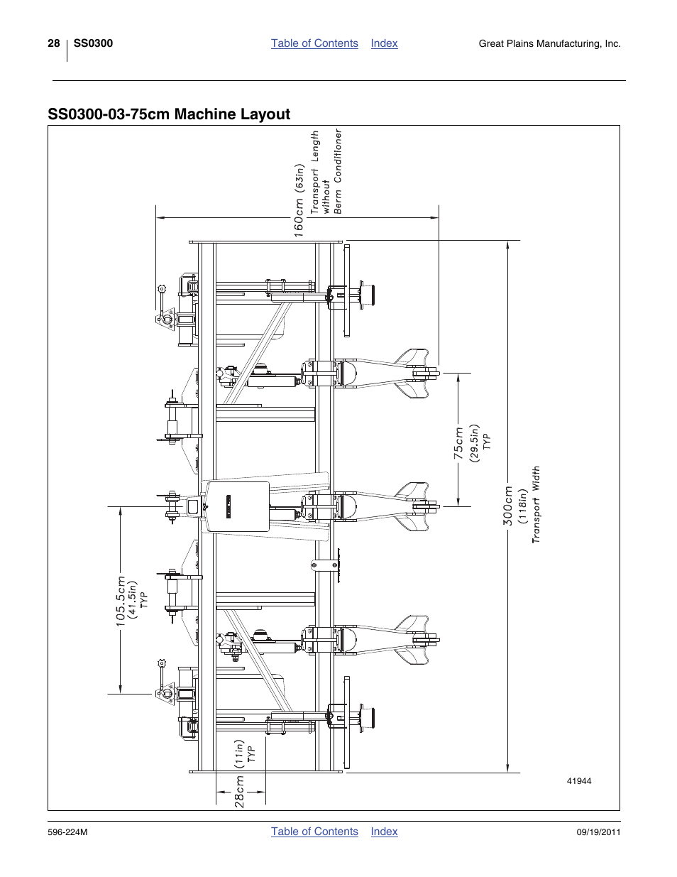 Ss0300-03-75cm machine layout | Great Plains SS0300 Operator Manual User Manual | Page 32 / 46