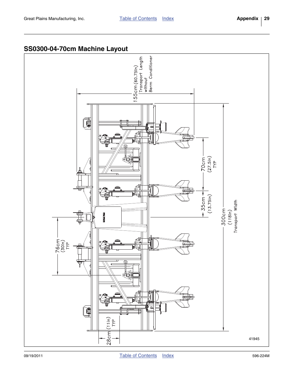 Ss0300-04-70cm machine layout | Great Plains SS0300 Operator Manual User Manual | Page 33 / 46