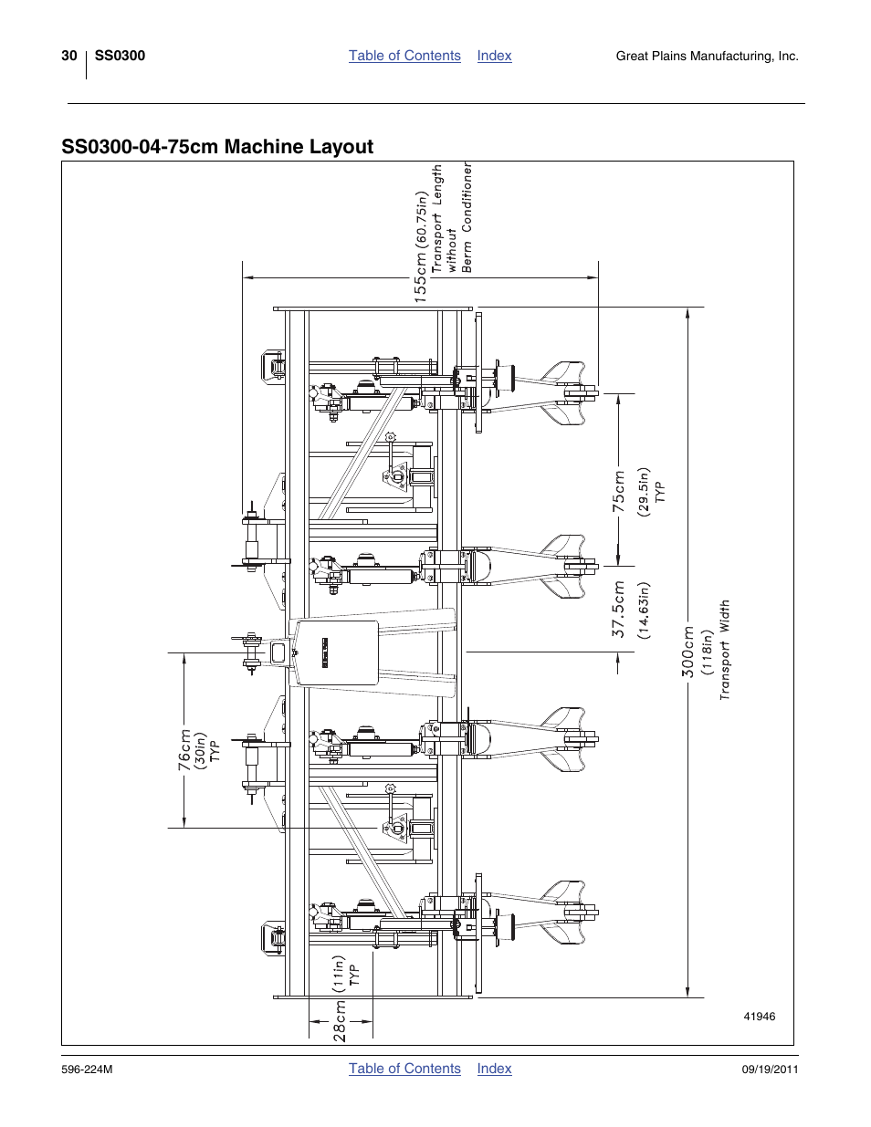 Ss0300-04-75cm machine layout | Great Plains SS0300 Operator Manual User Manual | Page 34 / 46