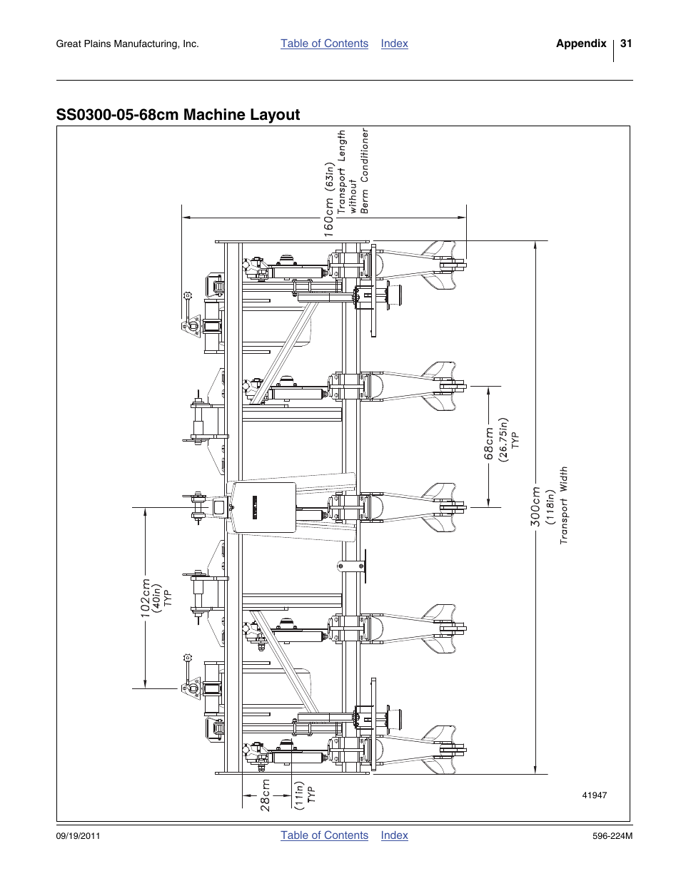 Ss0300-05-68cm machine layout | Great Plains SS0300 Operator Manual User Manual | Page 35 / 46