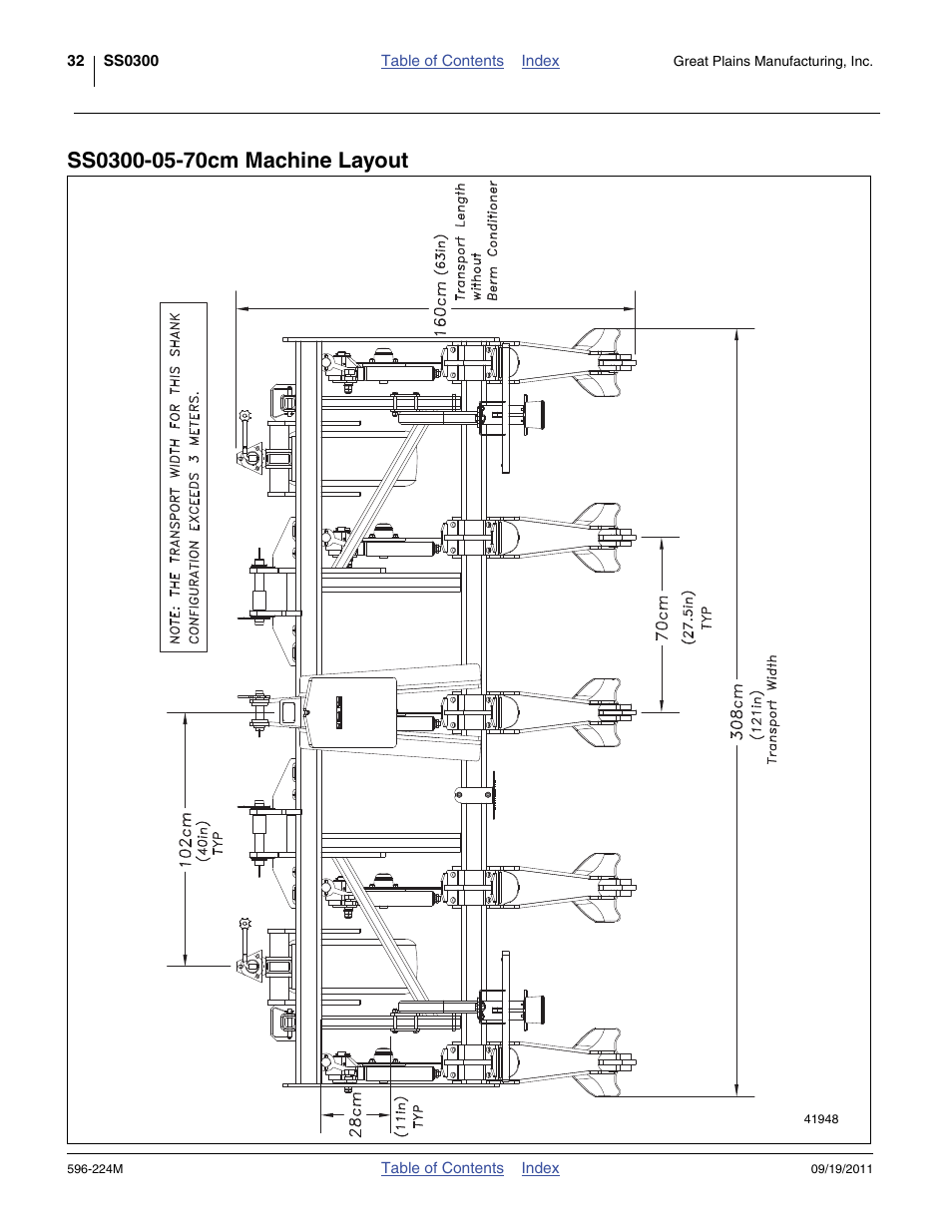 Ss0300-05-70cm machine layout | Great Plains SS0300 Operator Manual User Manual | Page 36 / 46