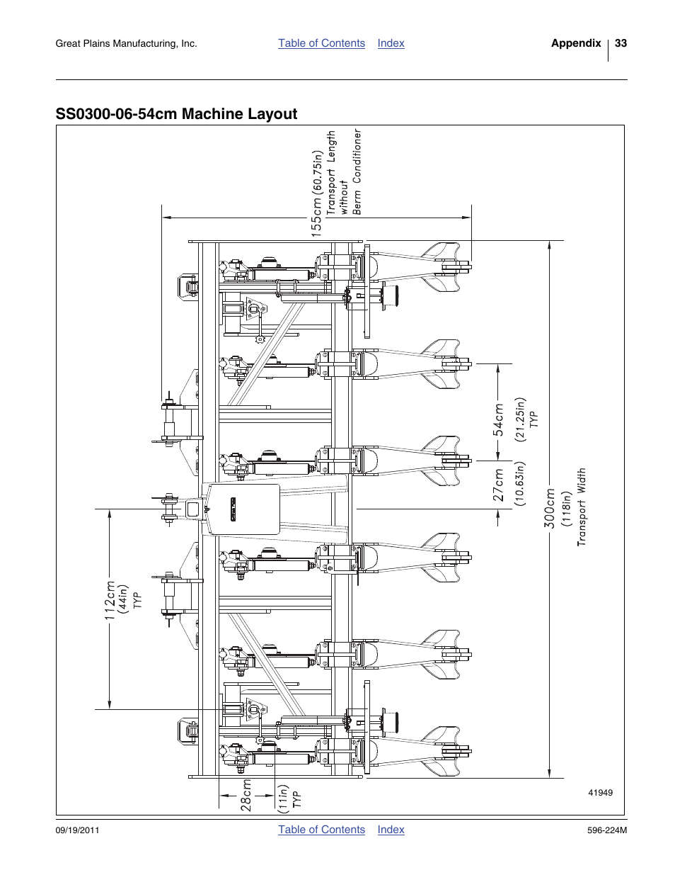 Ss0300-06-54cm machine layout | Great Plains SS0300 Operator Manual User Manual | Page 37 / 46