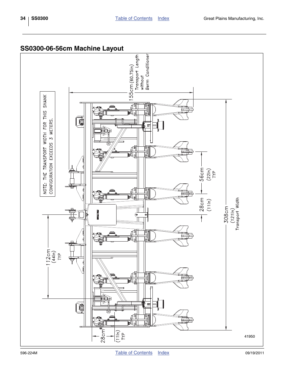 Ss0300-06-56cm machine layout | Great Plains SS0300 Operator Manual User Manual | Page 38 / 46