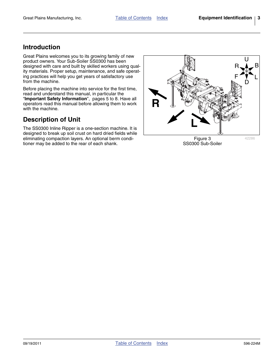 Introduction, Description of unit, Introduction description of unit | Great Plains SS0300 Operator Manual User Manual | Page 7 / 46