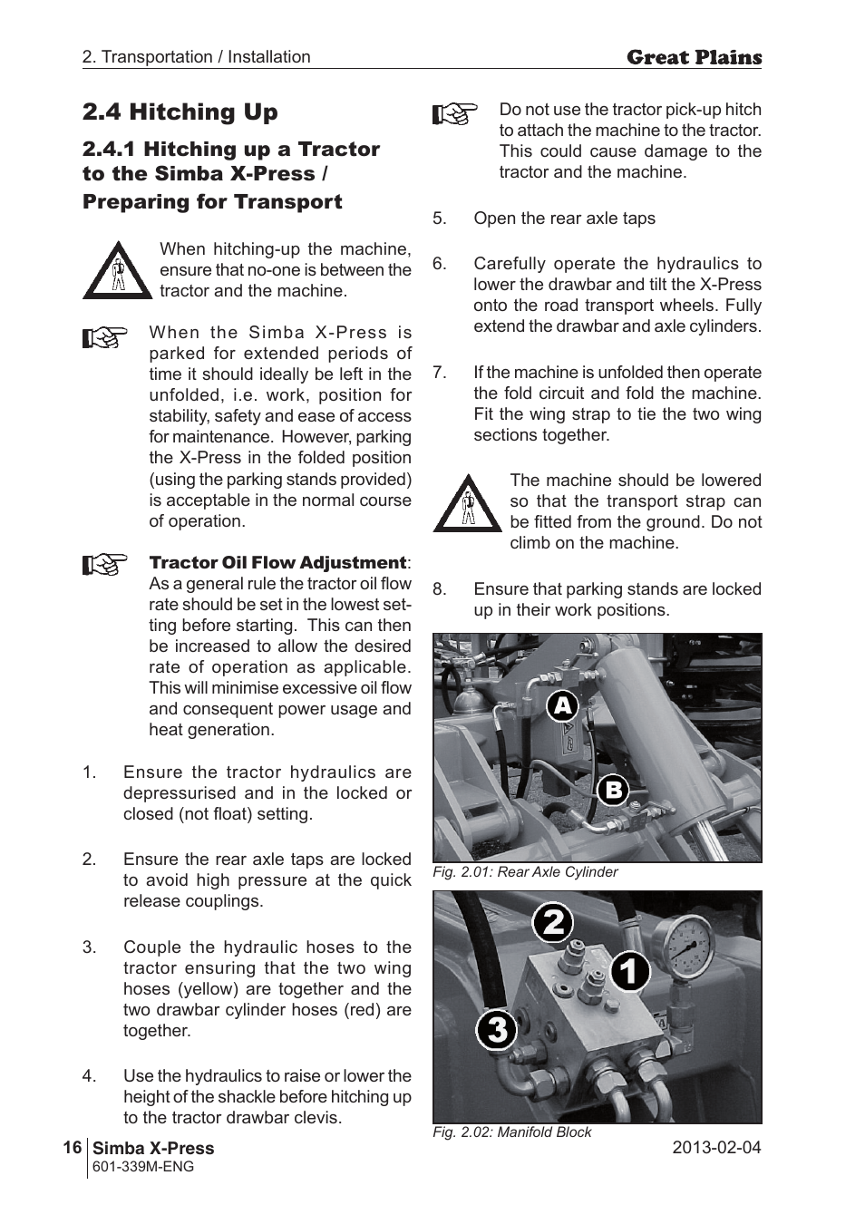 4 hitching up | Great Plains Simba X-Press Operator Manual User Manual | Page 16 / 42