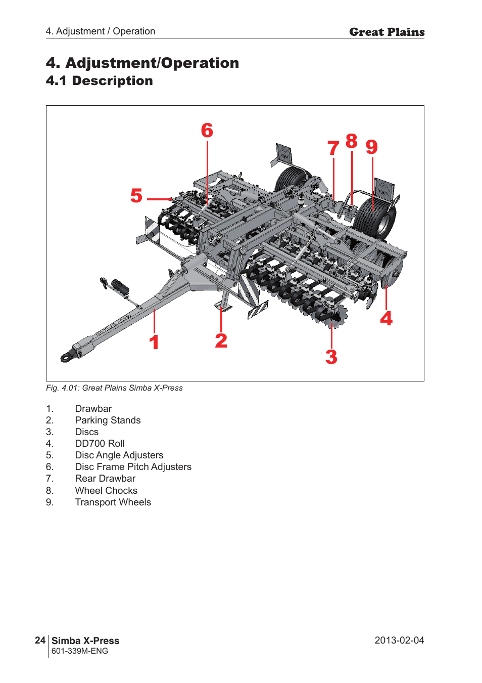Adjustment/operation | Great Plains Simba X-Press Operator Manual User Manual | Page 24 / 42
