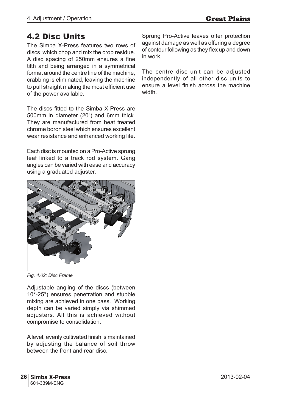 2 disc units | Great Plains Simba X-Press Operator Manual User Manual | Page 26 / 42