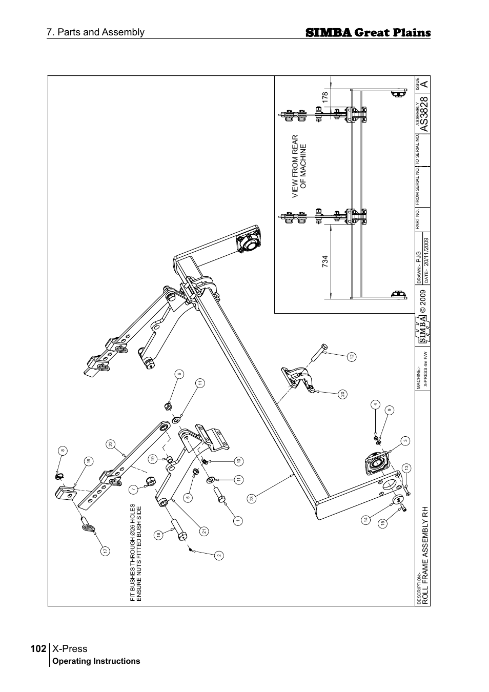 X-press, 102 7. parts and assembly, Aas 38 28 | Operating instructions | Great Plains P17917B Operator Manual User Manual | Page 102 / 136