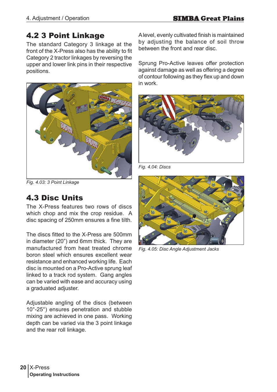3 disc units, 2 3 point linkage | Great Plains P17917B Operator Manual User Manual | Page 20 / 136