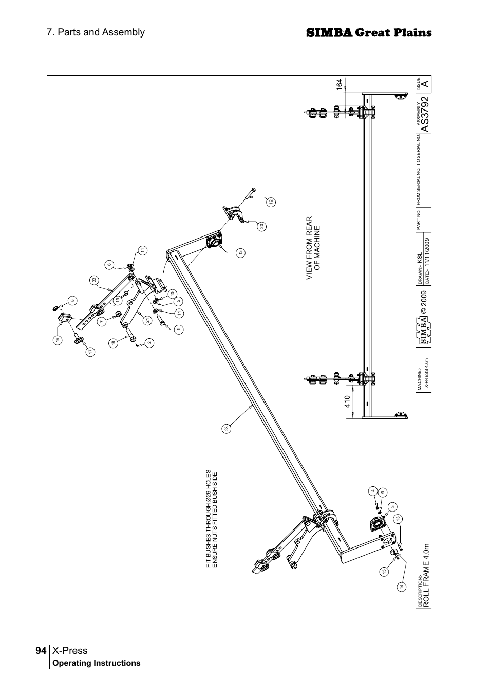 X-press, 94 7. parts and assembly, Aas 37 92 | Operating instructions | Great Plains P17917B Operator Manual User Manual | Page 94 / 136