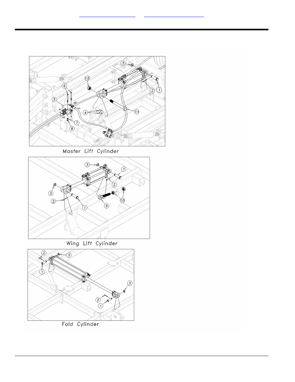 Hydraulic details, floating hitch | Great Plains 6328 Series VII Field Cultivator-Floating Hitch Parts Manual User Manual | Page 38 / 92