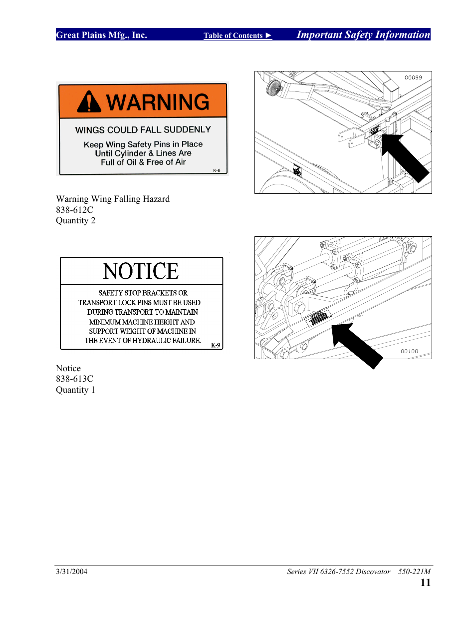 Important safety information | Great Plains 7552 Series VII Operator Manual User Manual | Page 15 / 109