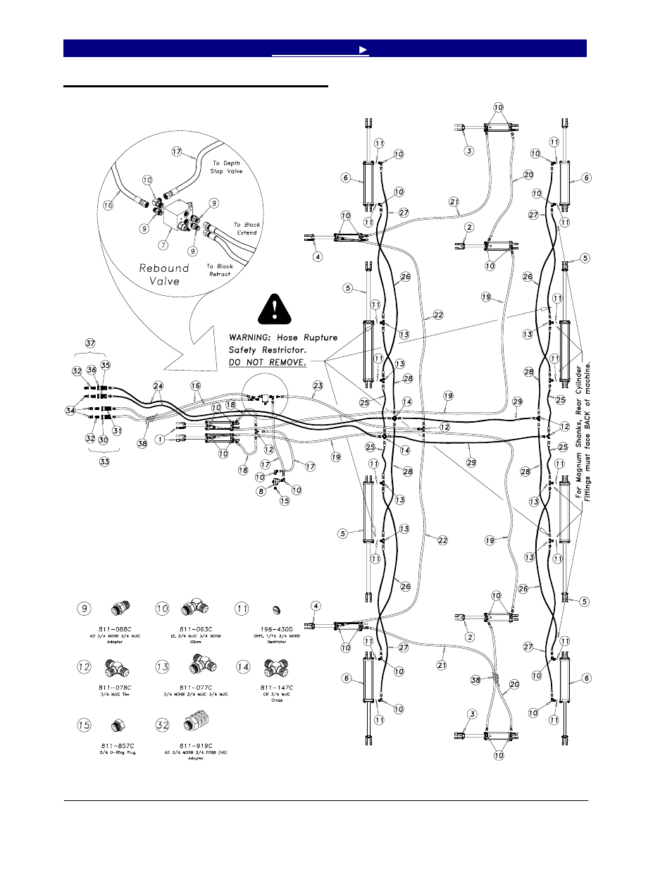 Hydraulic layout: 6542, 7548 & 7552 | Great Plains 7552 Series VII Operator Manual User Manual | Page 36 / 109