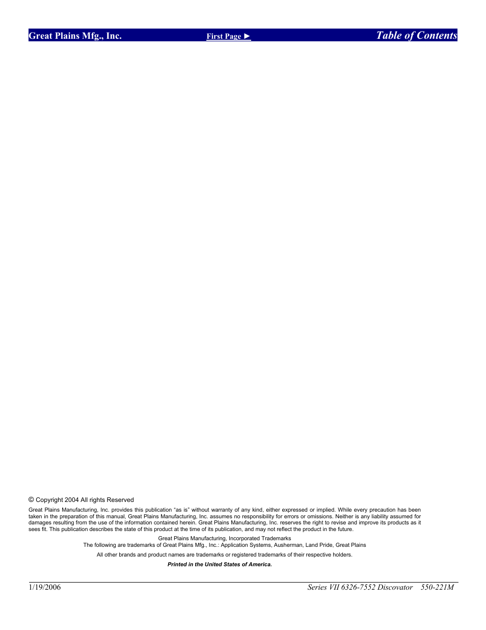 Great Plains 7552 Series VII Operator Manual User Manual | Page 4 / 109