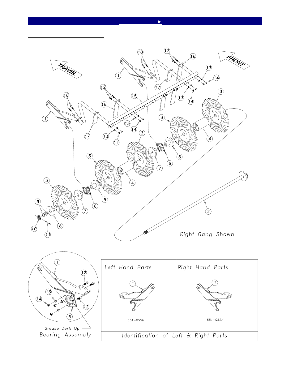 Coulter gang assembly, 44 coulter gang assembly | Great Plains 7552 Series VII Operator Manual User Manual | Page 48 / 109