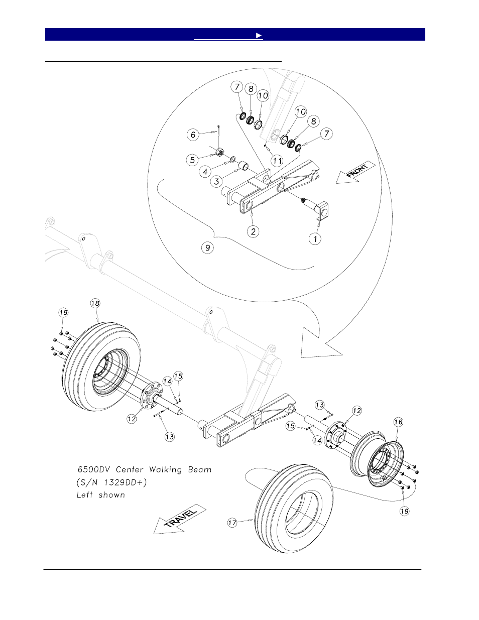 Center walking beam, 6500dv, Center walking beam 6500dv (s/n 1329dd+) | Great Plains 7552 Series VII Operator Manual User Manual | Page 54 / 109