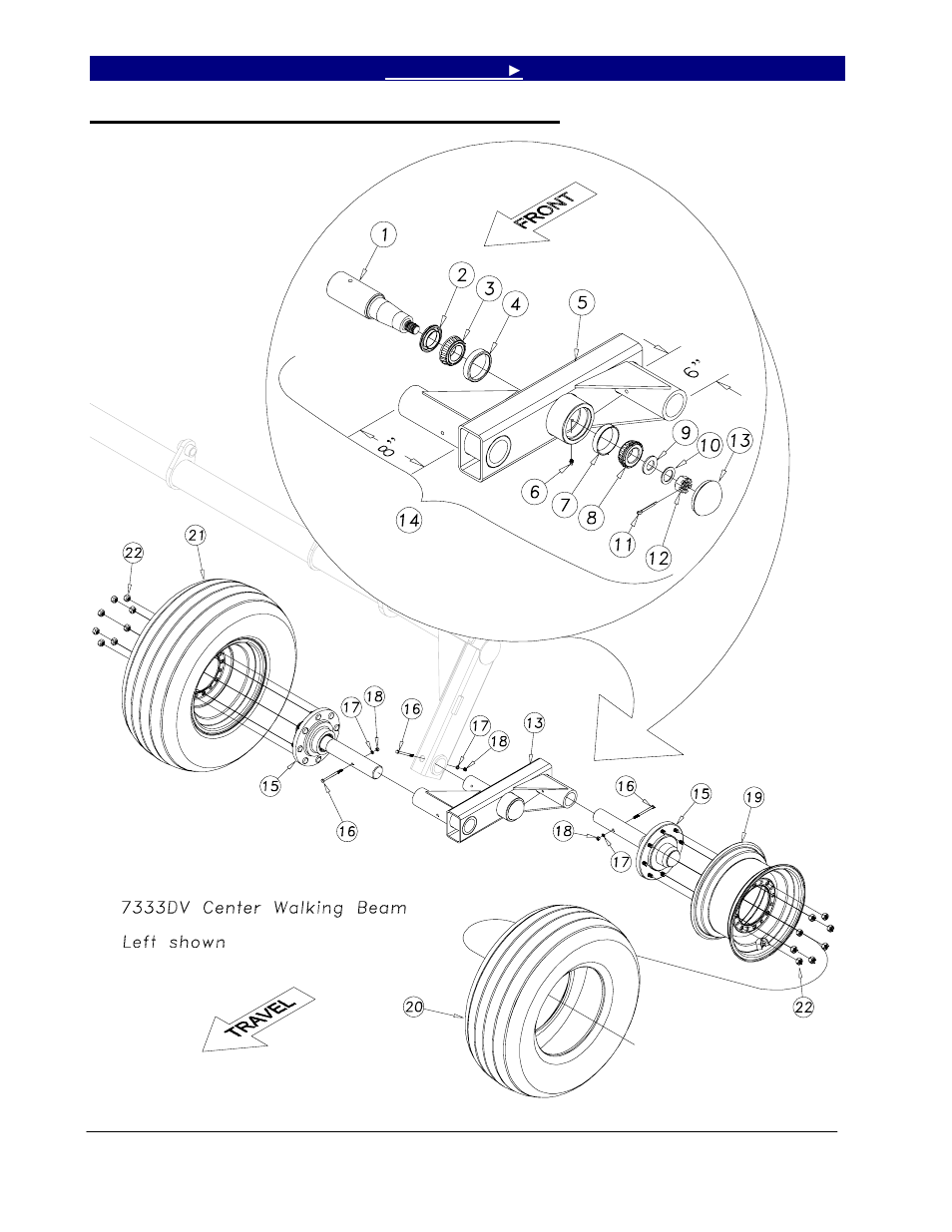 Center walking beam, 7333dv (s/n 1227dd+), Center walking beam 7333dv (s/n 1227dd+) | Great Plains 7552 Series VII Operator Manual User Manual | Page 56 / 109