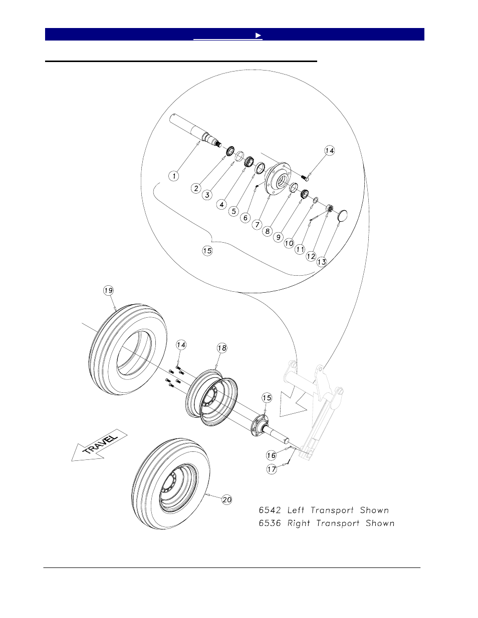 6536 & 6542 outside wing transport (standard hub) | Great Plains 7552 Series VII Operator Manual User Manual | Page 62 / 109