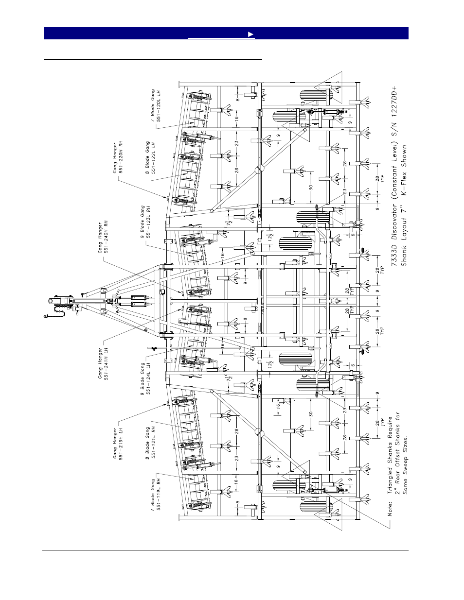 7333d machine layout, disc, 7333d machine layout, disc (s/n 1227dd+) | Great Plains 7552 Series VII Operator Manual User Manual | Page 90 / 109