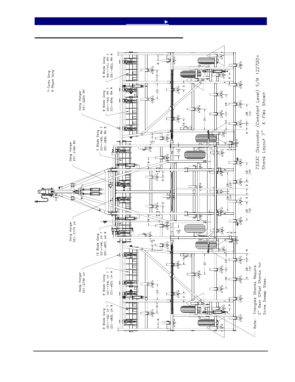 7333c machine layout, coulter, 7333c machine layout, coulter (s/n 1227dd+) | Great Plains 7552 Series VII Operator Manual User Manual | Page 91 / 109