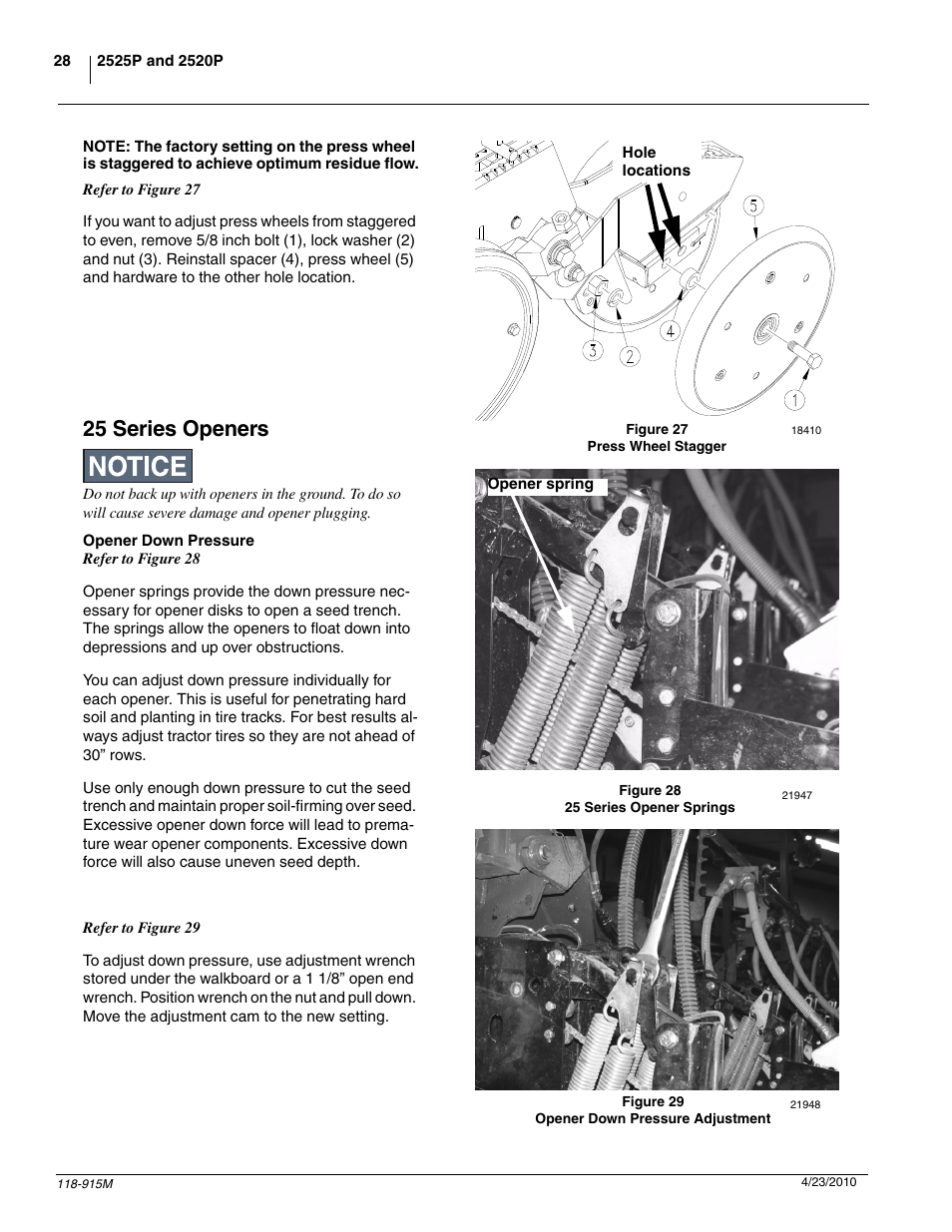 25 series openers | Great Plains 2525P Operator Manual User Manual | Page 30 / 159