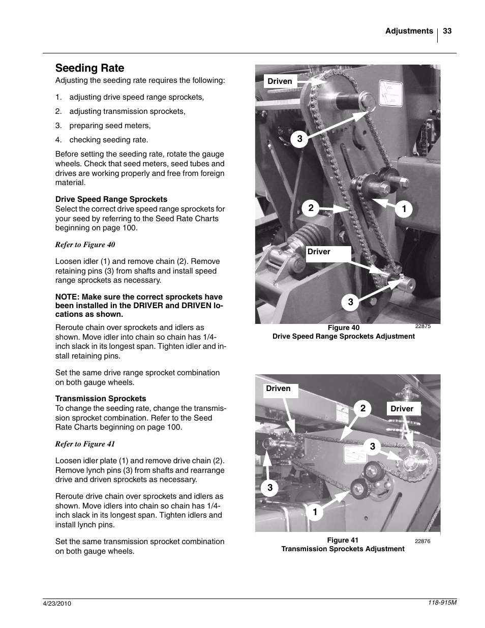 Seeding rate | Great Plains 2525P Operator Manual User Manual | Page 35 / 159