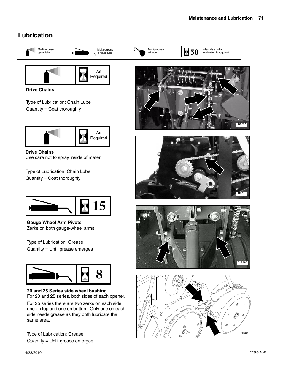 Lubrication | Great Plains 2525P Operator Manual User Manual | Page 73 / 159