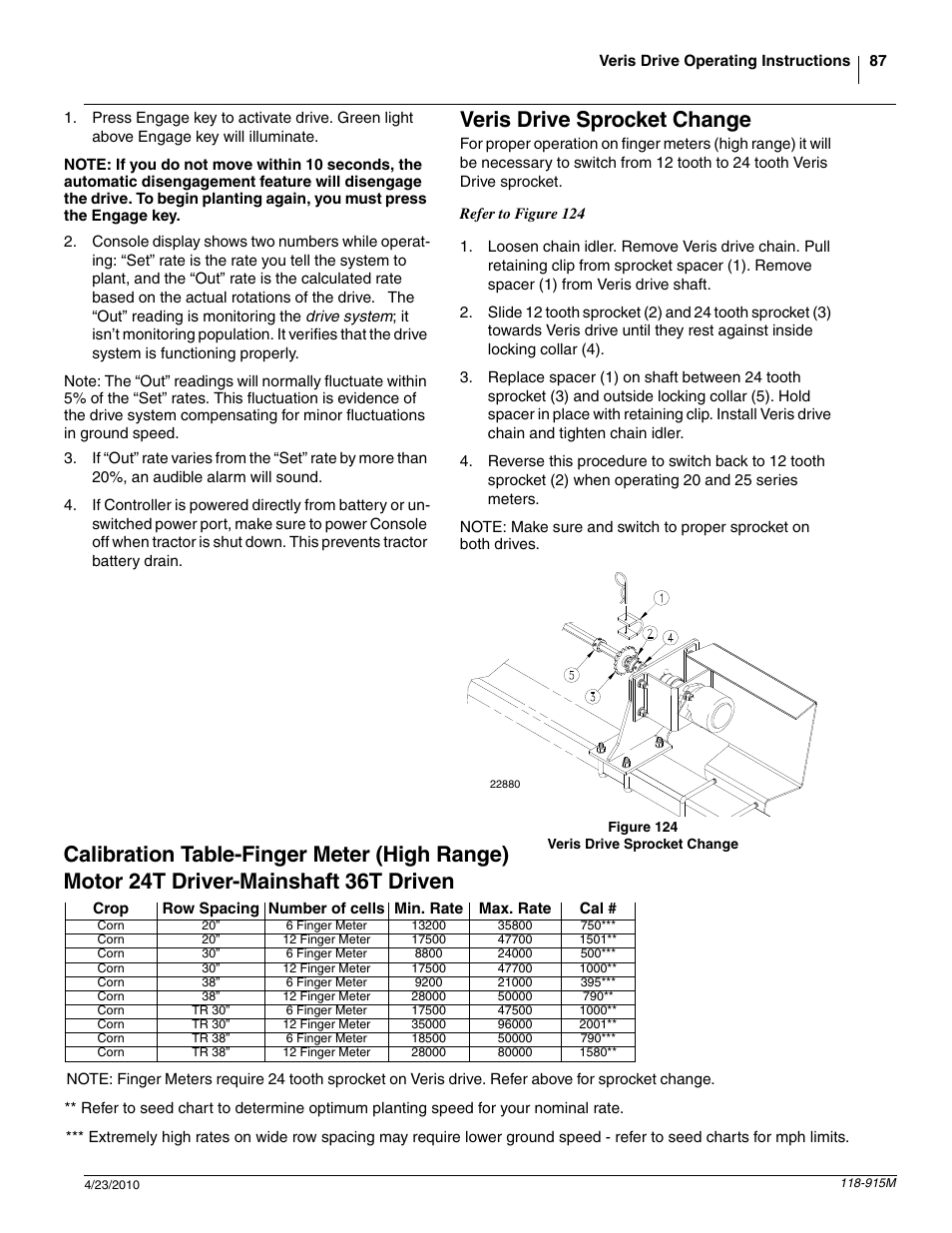 Veris drive sprocket change | Great Plains 2525P Operator Manual User Manual | Page 89 / 159