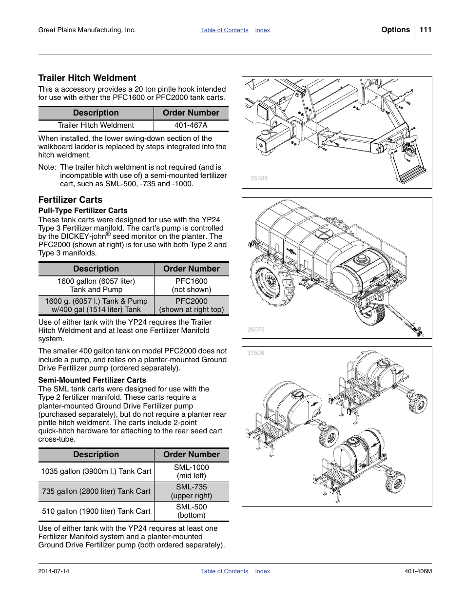 Trailer hitch weldment, Fertilizer carts, Pull-type fertilizer carts | Semi-mounted fertilizer carts | Great Plains YP2425F-2470 Operator Manual User Manual | Page 115 / 162