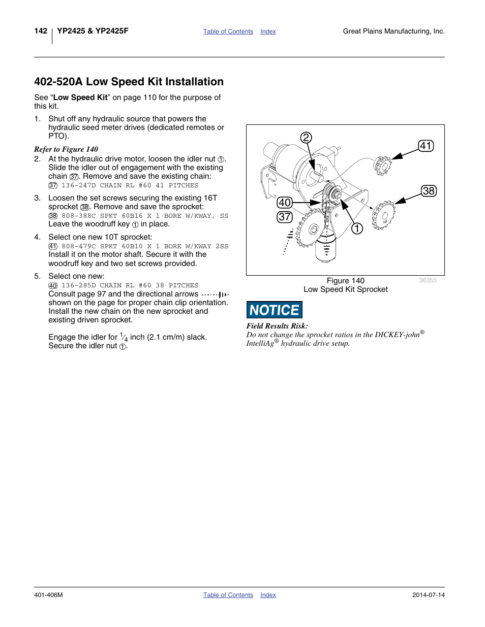 520a low speed kit installation | Great Plains YP2425F-2470 Operator Manual User Manual | Page 146 / 162