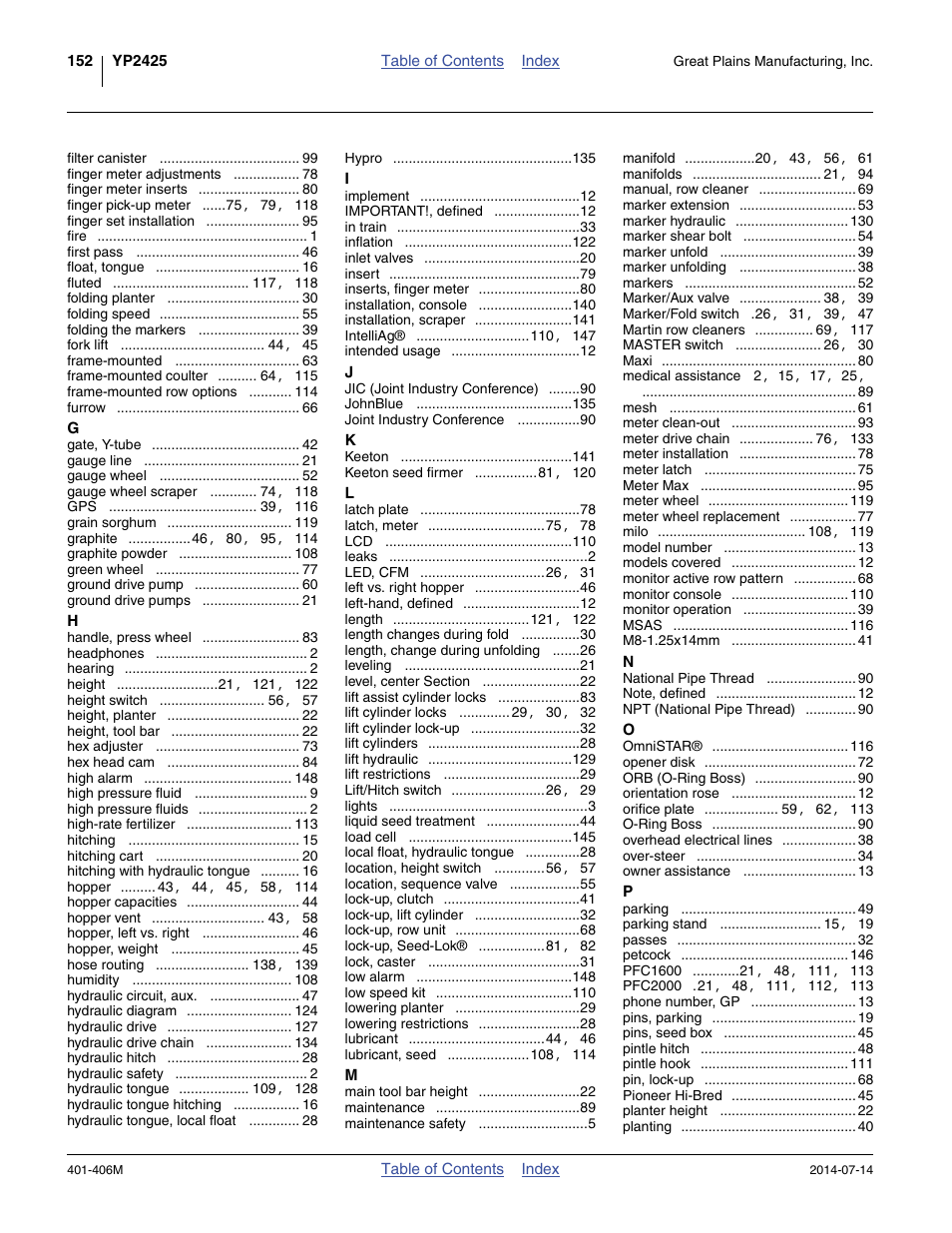 Great Plains YP2425F-2470 Operator Manual User Manual | Page 156 / 162