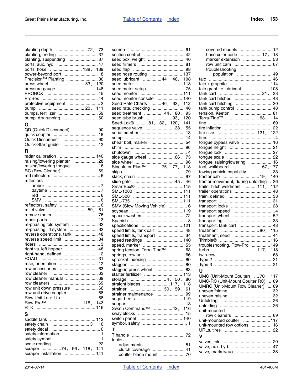 Great Plains YP2425F-2470 Operator Manual User Manual | Page 157 / 162