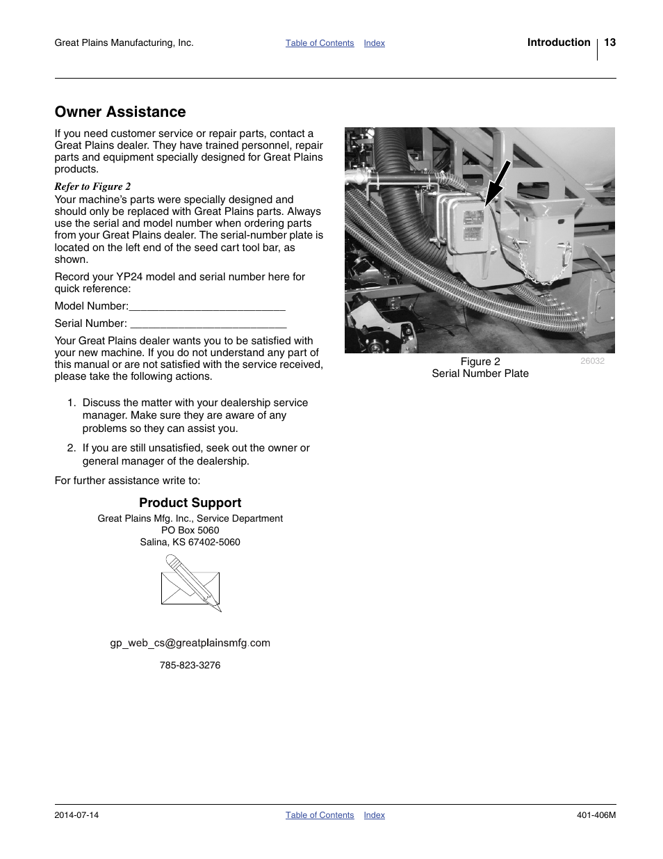 Owner assistance, Product support | Great Plains YP2425F-2470 Operator Manual User Manual | Page 17 / 162