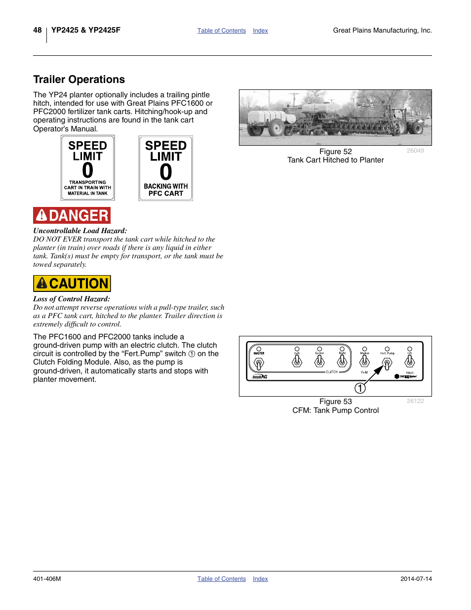 Trailer operations | Great Plains YP2425F-2470 Operator Manual User Manual | Page 52 / 162