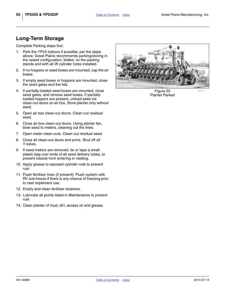 Long-term storage | Great Plains YP2425F-2470 Operator Manual User Manual | Page 54 / 162