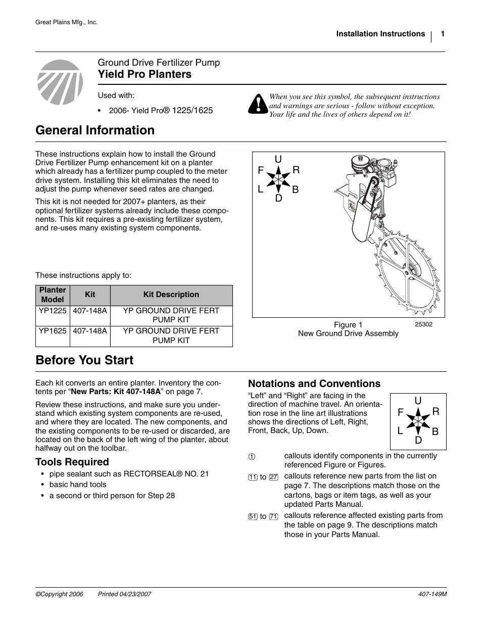 Great Plains Ground Drive Fertilizer Pump Yield Pro Planters User Manual | 10 pages