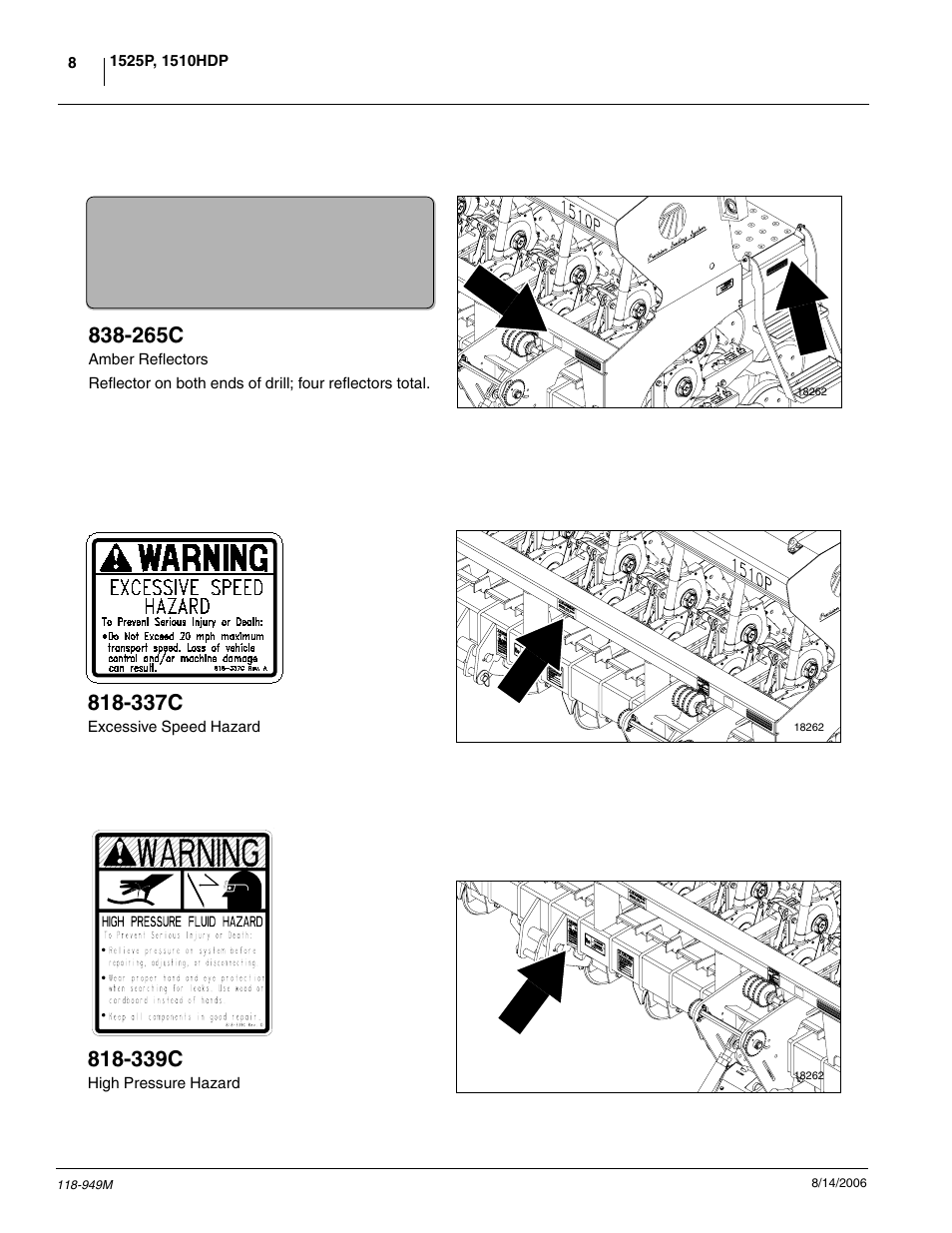 337c, 339c, 265c | Great Plains 1525P Operator Manual User Manual | Page 10 / 147