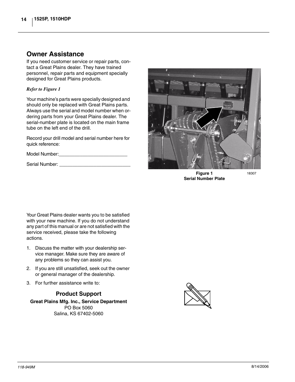 Owner assistance | Great Plains 1525P Operator Manual User Manual | Page 16 / 147