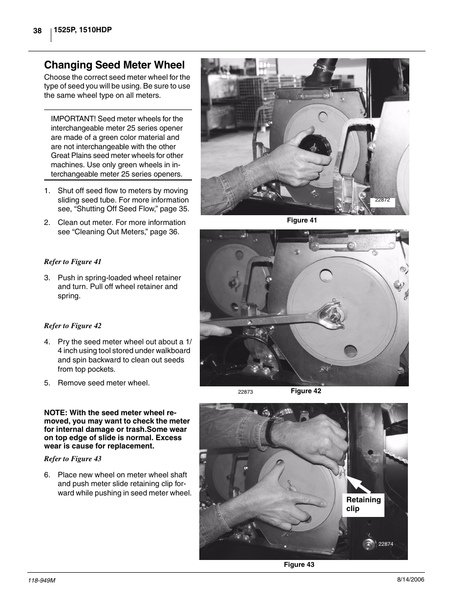 Changing seed meter wheel | Great Plains 1525P Operator Manual User Manual | Page 40 / 147