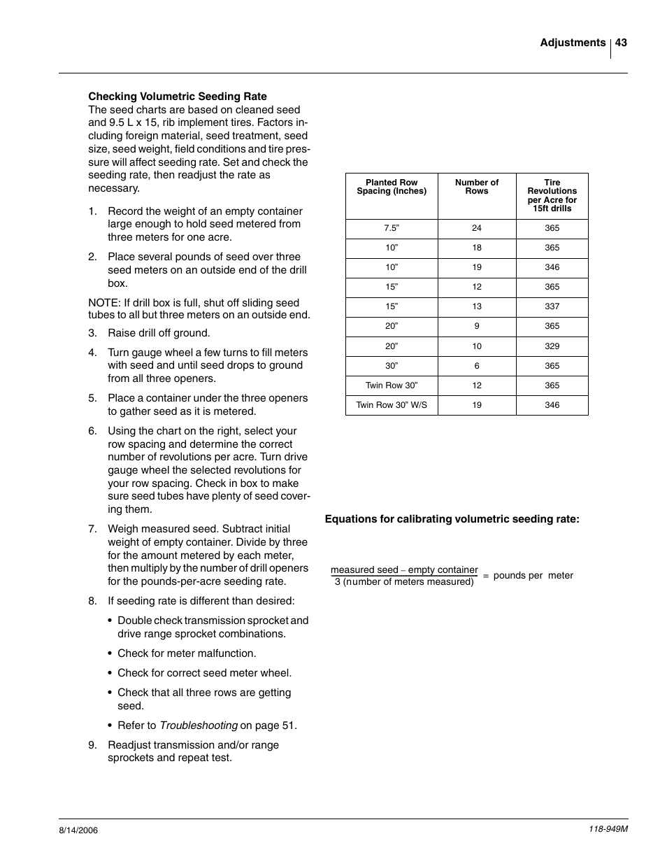 Checking volumetric seeding rate | Great Plains 1525P Operator Manual User Manual | Page 45 / 147