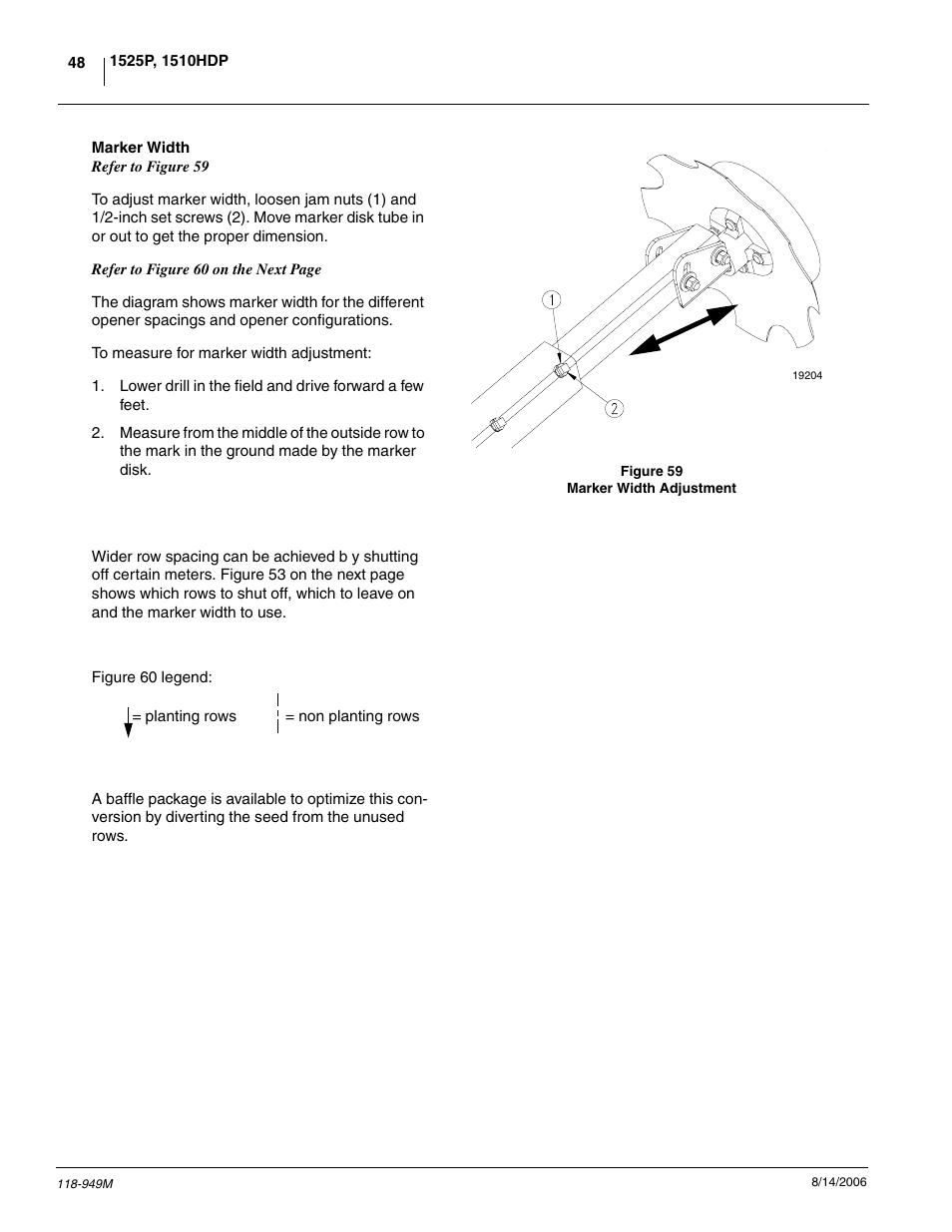 Marker width | Great Plains 1525P Operator Manual User Manual | Page 50 / 147