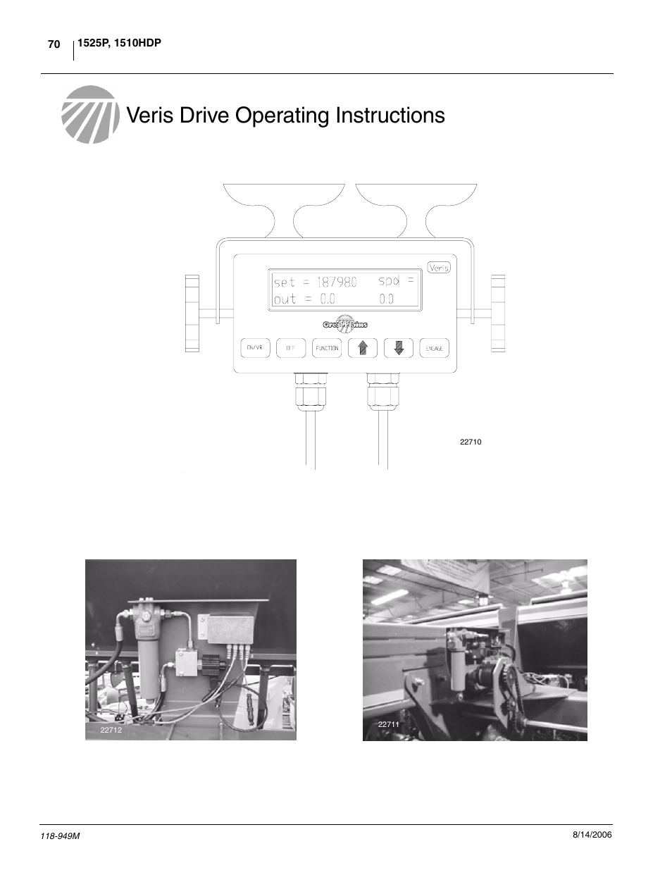 Veris drive operating instructions | Great Plains 1525P Operator Manual User Manual | Page 72 / 147