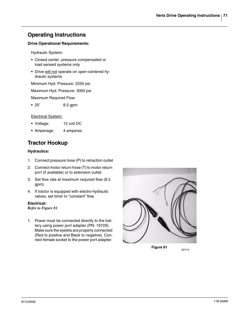 Operating instructions, Tractor hookup | Great Plains 1525P Operator Manual User Manual | Page 73 / 147