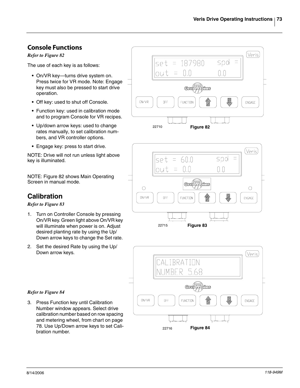 Console functions, Calibration | Great Plains 1525P Operator Manual User Manual | Page 75 / 147